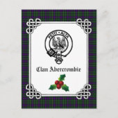 Clan Abercrombie Crest Badge & Tartan Holiday Briefkaart (Voorkant)