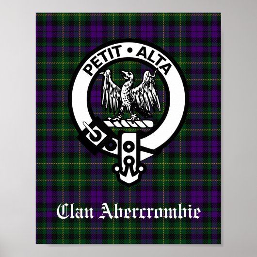 Clan Abercrombie Crest Badge & Tartan Poster (Voorkant)