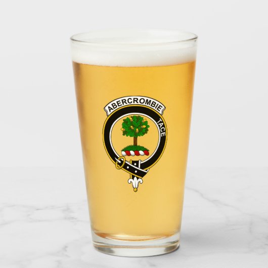 Clan Abercrombie (of Abercromby) Bierglas Glas (Voorkant gevuld)