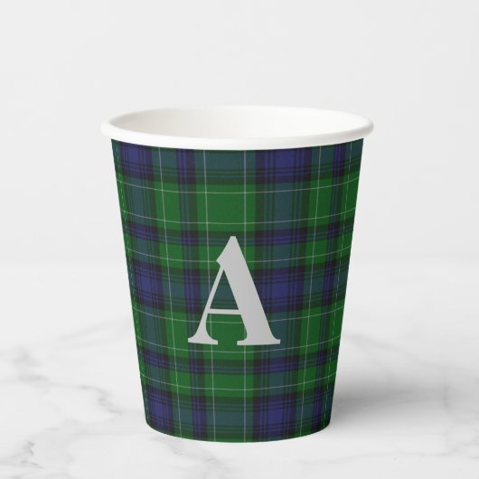 Clan Abercrombie Pset Monogrammed Papieren Bekers (Voorkant)