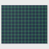 Clan Abercrombie Tartan Groen en Blauw Plaid Cadeaupapier (Vlak)