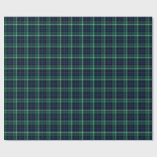 Clan Abercrombie Tartan Groen en Blauw Plaid Cadeaupapier (Vlak)