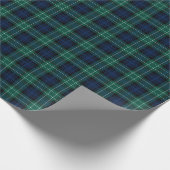 Clan Abercrombie Tartan Groen en Blauw Plaid Cadeaupapier (Hoek)