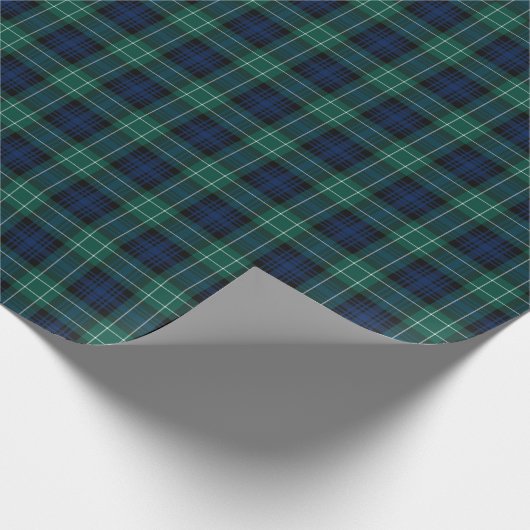 Clan Abercrombie Tartan Groen en Blauw Plaid Cadeaupapier (Hoek)