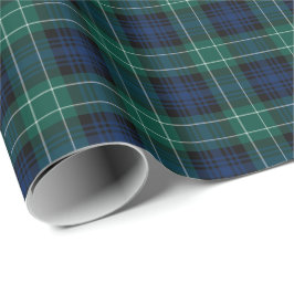 Clan Abercrombie Tartan Groen en Blauw Plaid Cadeaupapier