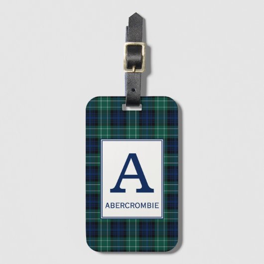 Clan Abercrombie Tartan Monogrammed Bagagelabel (Voorkant (verticaal))