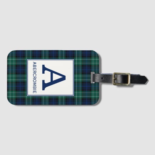 Clan Abercrombie Tartan Monogrammed Bagagelabel (Voorkant (horizontaal))
