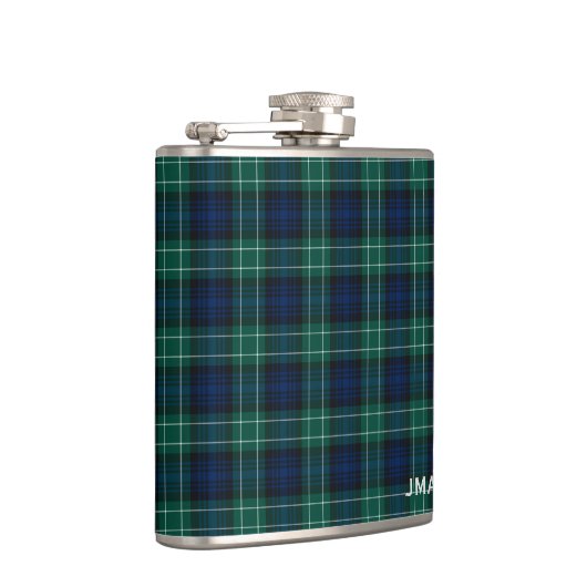 Clan Abercrombie Tartan Monogrammed Heupfles (Rechts)