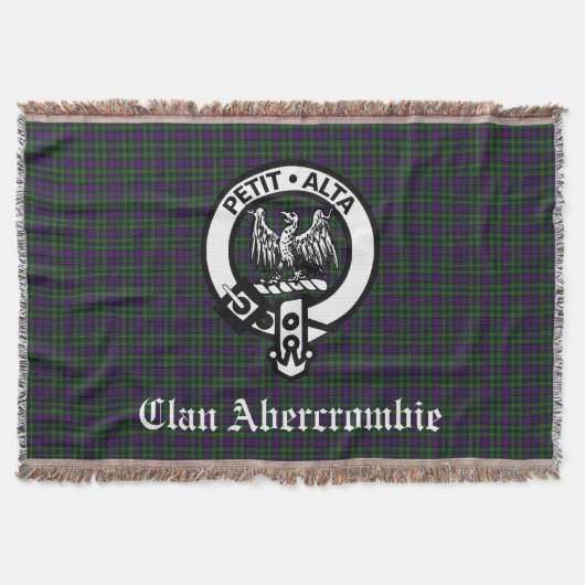 Clan Abercrombie Wapenbadge & Tartan Deken (Voorkant)