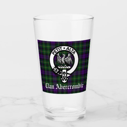Clan Abercrombie Wapenbadge & Tartan Glas (Voorkant)