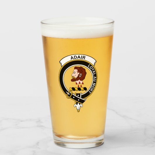 Clan Adair Bierglas Glas (Voorkant gevuld)