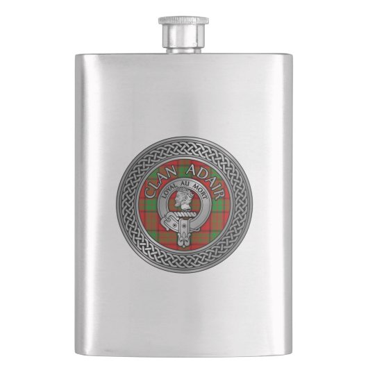 Clan Adair Crest & Tartan Knot Flacon (Voorkant)