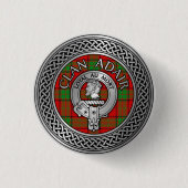 Clan Adair Crest & Tartan Knot Ronde Button 3,2 Cm (Voorkant)