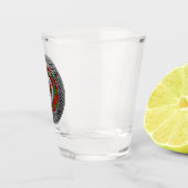 Clan Adair Crest & Tartan Knot Shot Glas (Rechts)