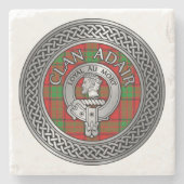 Clan Adair Crest & Tartan Knot Stenen Onderzetter (Voorkant)