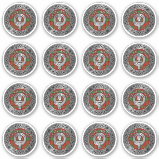 Clan Adair Crest & Tartan Knot Sticker (Voorkant)