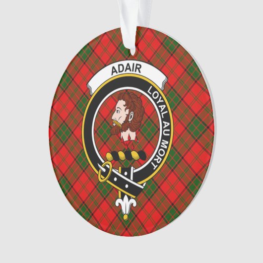 Clan Adair Tartan en Crest Ornament (voorkant)