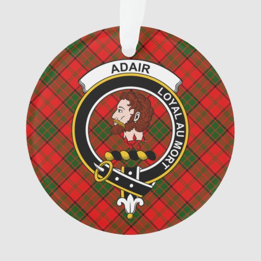 Clan Adair Tartan en Crest Ornament (voorkant)
