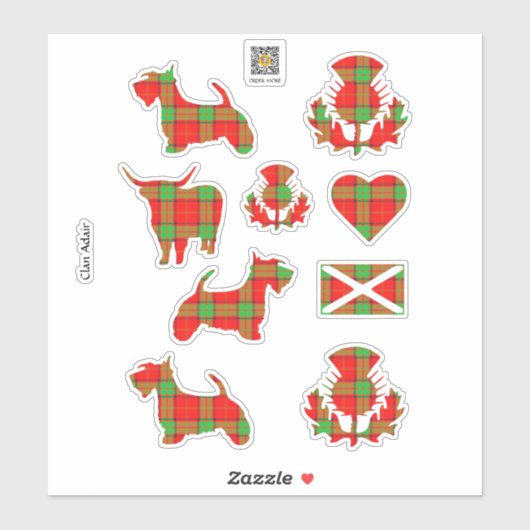Clan Adair Tartan Sticker (Vel)