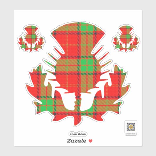 Clan Adair Thistle Sticker (Vel)