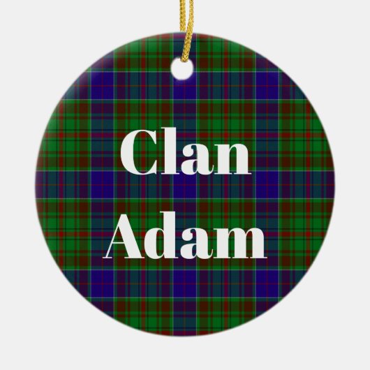 Clan Adam Jacht-Tartan Keramisch Ornament (Voorkant)