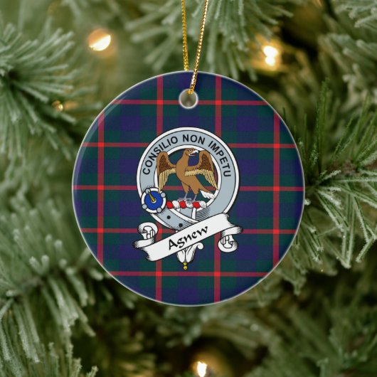 Clan Agnew Badge Tartan Pset Keramisch Ornament (Boom)
