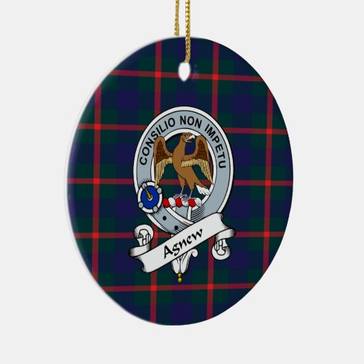 Clan Agnew Badge Tartan Pset Keramisch Ornament (Rechts)
