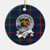 Clan Agnew Badge Tartan Pset Keramisch Ornament (Voorkant)