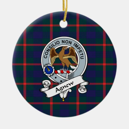 Clan Agnew Badge Tartan Pset Keramisch Ornament (Voorkant)