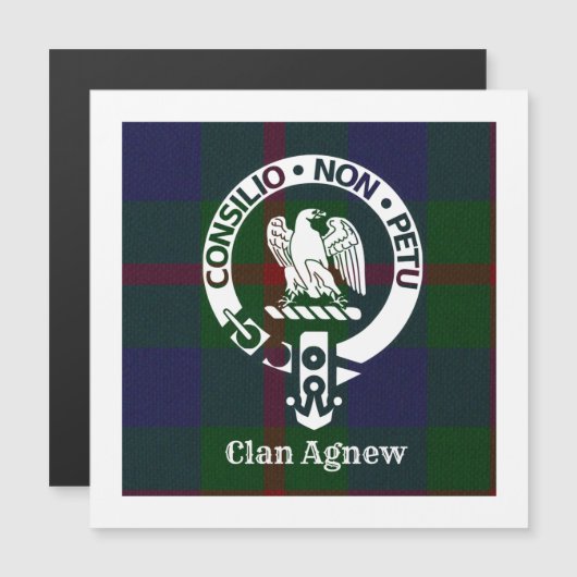 Clan Agnew Crest Badge en Tartan (Voorkant / Achterkant)