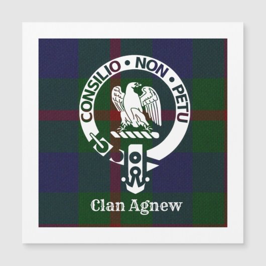 Clan Agnew Crest Badge en Tartan (Voorkant)