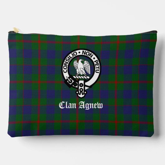 Clan Agnew Crest Badge en Tartan Etui (Voorkant)