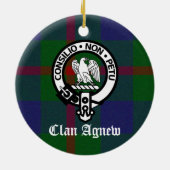 Clan Agnew Crest Badge en Tartan Keramisch Ornament (Achterkant)