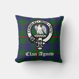 Clan Agnew Crest Badge en Tartan Kussen