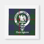 Clan Agnew Crest Badge en Tartan Magneet (Voorkant)