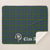 Clan Agnew Crest Badge en Tartan Sherpa Deken (Voorkant (horizontaal))
