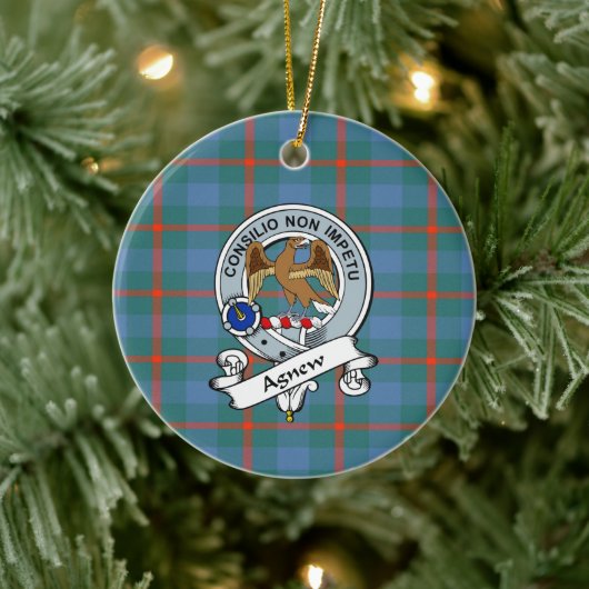 Clan Agnew Oude Badge Tartan Schotse Plaid Keramisch Ornament (Boom)
