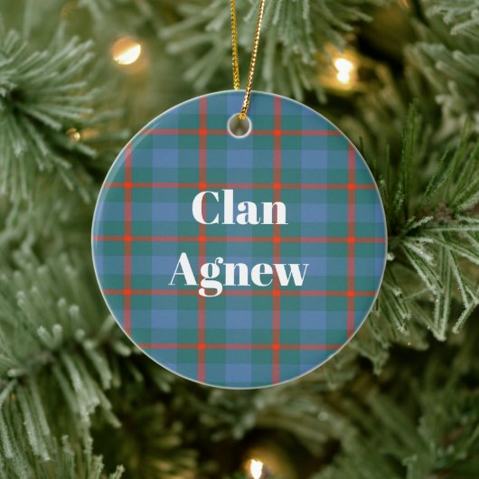 Clan Agnew Oude Tartan Keramisch Ornament (Boom)