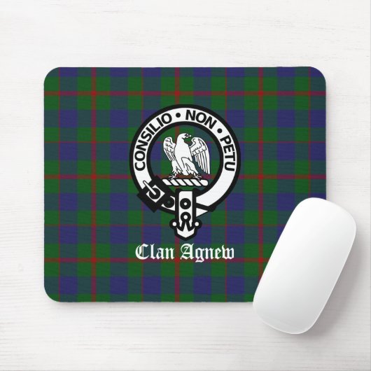 Clan Agnew Tartan Crest  Muismat (Met muis)