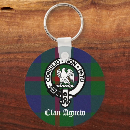 Clan Agnew Tartan Crest Sleutelhanger (Voorkant)