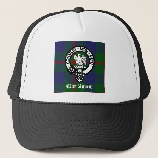 Clan Agnew Tartan Crest Trucker Pet (Voorkant)