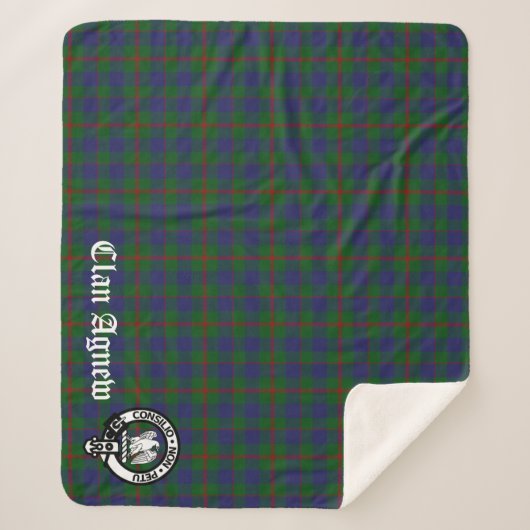 Clan Agnew Tartan en Crest Badge Sherpa Deken (Voorkant)