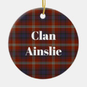 Clan Ainslie Oude Tartan Keramisch Ornament (Voorkant)