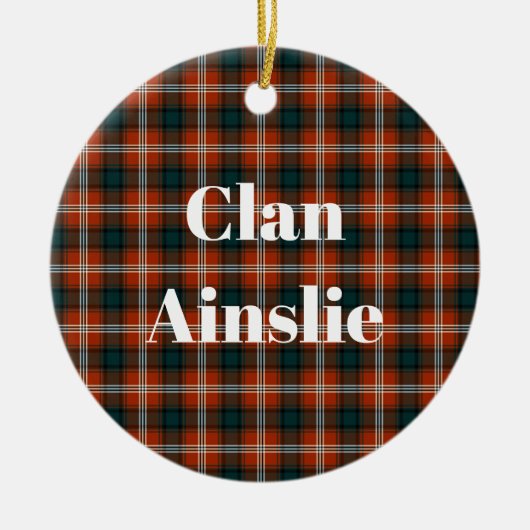 Clan Ainslie Tartan Keramisch Ornament (Voorkant)