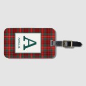 Clan Ainslie Tartan Monogram Bagagelabel (Voorkant (horizontaal))