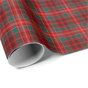 Clan Ainslie Tartan Rood en Groen Schotse Ruit Cadeaupapier