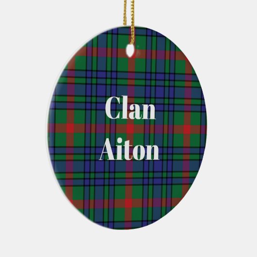 Clan Aiton Ancient Tartan Keramisch Ornament (Rechts)