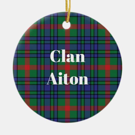 Clan Aiton Ancient Tartan Keramisch Ornament (Voorkant)