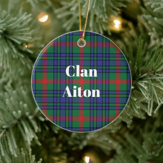 Clan Aiton Oude Tartan Keramisch Ornament (Boom)