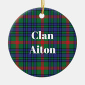 Clan Aiton Oude Tartan Keramisch Ornament (Voorkant)